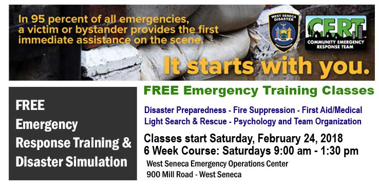 Emergency preparedness classes to be offered in West Seneca