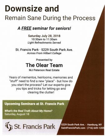 Olear Team to offer free downsizing seminar for seniors