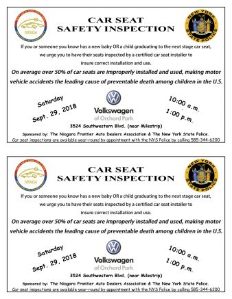 Volkswagen of Orchard Park to offer free Car Seat Safety Inspection event