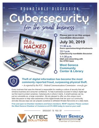 West Seneca Chamber, VITEC to offer cybersecurity roundtable