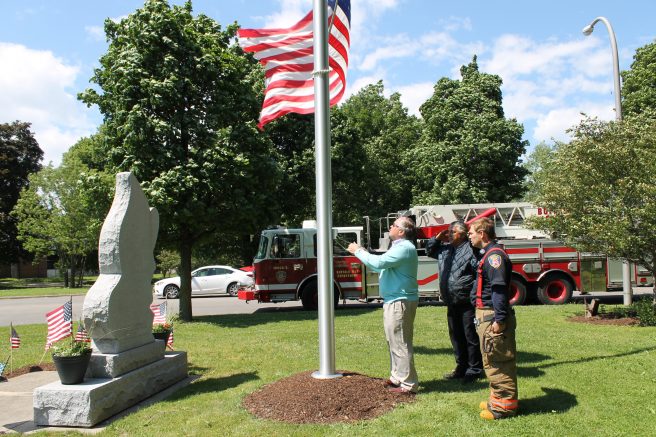 Firefighters Monument receives new flag on Flag Day