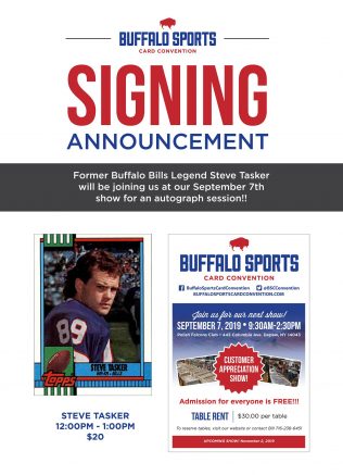 Steve Tasker to sign autographs at sports card and memorabilia show