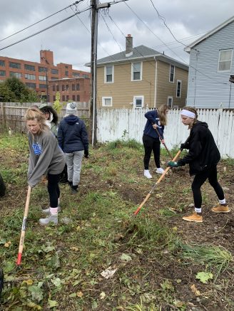 Mount Mercy students serve at Journey's End.