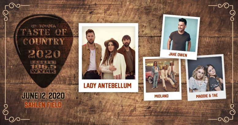 Country 106.5 WYRK announces Toyota Taste of Country 2020 lineup