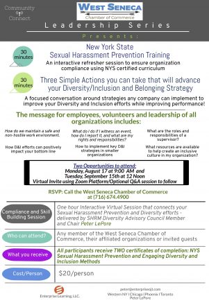 Chamber of Commerce to offer online sexual harassment prevention training and diversity seminar