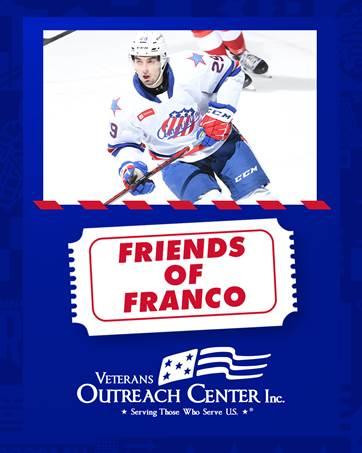 Amerks forward Dominic Franco launches ticket program with Veterans Outreach Center