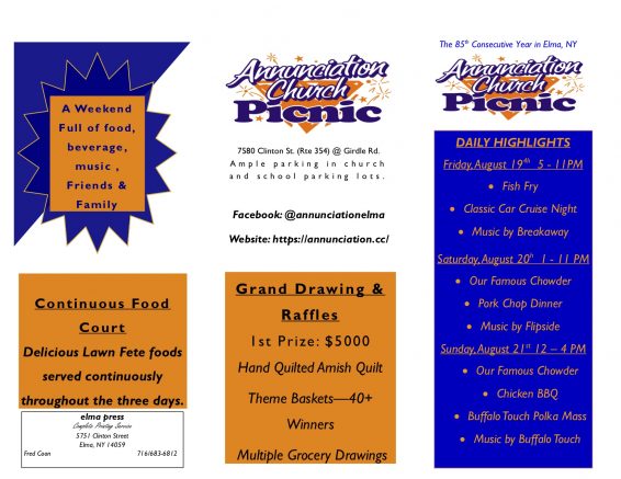 Annunciation’s 85th annual picnic to take place August 19-21