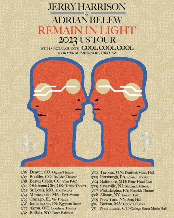 Talking Heads’ Jerry Harrison, Adrian Belew announce 19-date ‘Remain In Light’ tour  