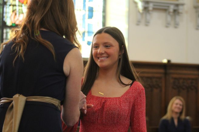 Emma Labby receives her Mercy ring.