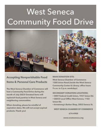 West Seneca Chamber of Commerce Community Food Drive to run throughout July